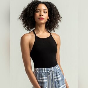 NWOT Gap Rib Tank Halter in black Sz Large TALL